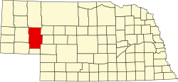 Map of Nebraska highlighting Garden County
